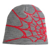 Gorro Unisex Cálido y Grueso para Exteriores, Tejido Jacquard con Patrón de Letras, Impresión Digital, 100% Acrílico, Ajustable para Uso Diario