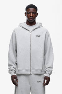 Nuevo Conjunto de sudadera con capucha y Jogger con cremallera de gran tamaño para hombre, ropa de calle, chándal Boxy Fit, chándal unisex de algodón con logotipo personalizado OEM - Product Image 4