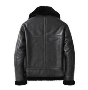 Veste en cuir véritable en peau de mouton pour hommes, manteau en cuir volant pour hommes - Product Image 2
