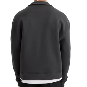 เสื้อสเวตเตอร์มีฮู้ดแบบผ่าหน้าสำหรับผู้ชายผ้าฝ้ายโอเวอร์ไซซ์เทอร์รี่ทรงครอปมีฮู้ด14ซิปโลหะ - Product Image 4