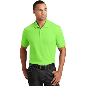 Polo liso de manga corta con logotipo de tela de diseño personalizado al por mayor, Polo informal liso de manga corta para hombre - Product Image 1