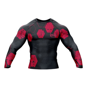 Venta al por mayor de logotipo personalizado de fábrica de impresión Rash Guard mejor diseño de los hombres de manga larga Rash Guard - Product Image 1