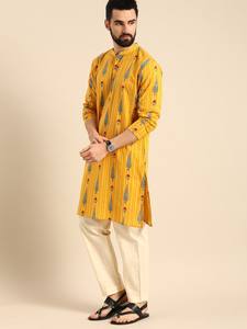 <b>men</b> mustard <b>yellow</b> cotton kurta and white <b>trouser</b> pure cotton kurta with <b>trouser</b> for <b>men</b> bulk production clothing - Product Image 6