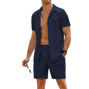 Conjunto de camisa para hombre, ropa deportiva de playa caliente a la moda, novedad de 2024, camisetas informales con cuello redondo, Street hip-hop, divertida manga corta de verano - Product Image 1