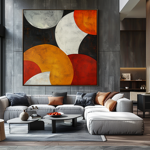 Hiện đại hình học màu khối trừu tượng tường nghệ thuật khiêu vũ của vòng cung 3000x4000px Độ phân giải cao tùy chỉnh cho phòng khách trang trí nội thất - Product Image 5