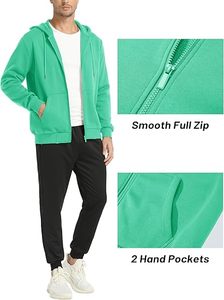 Sweat à capuche en molleton de coton décontracté avec fermeture éclair pour hommes et femmes, vêtement d'extérieur chaud surdimensionné - Product Image 6