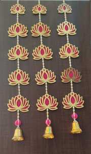 แขวนดอกบัวแขวนผนังที่สวยงามสำหรับฉากหลังของบ้านงานปาร์ตี้ที่บ้าน navratri pooja บ้านปาร์ตี้ Diwali heena mehendi dholki Deco - Product Image 2