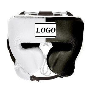 Ensemble de boxe double couleur gagnant fabriqué par le fabricant, gants personnalisés, protège-tête et protège-aine en cuir de vache véritable - Product Image 4