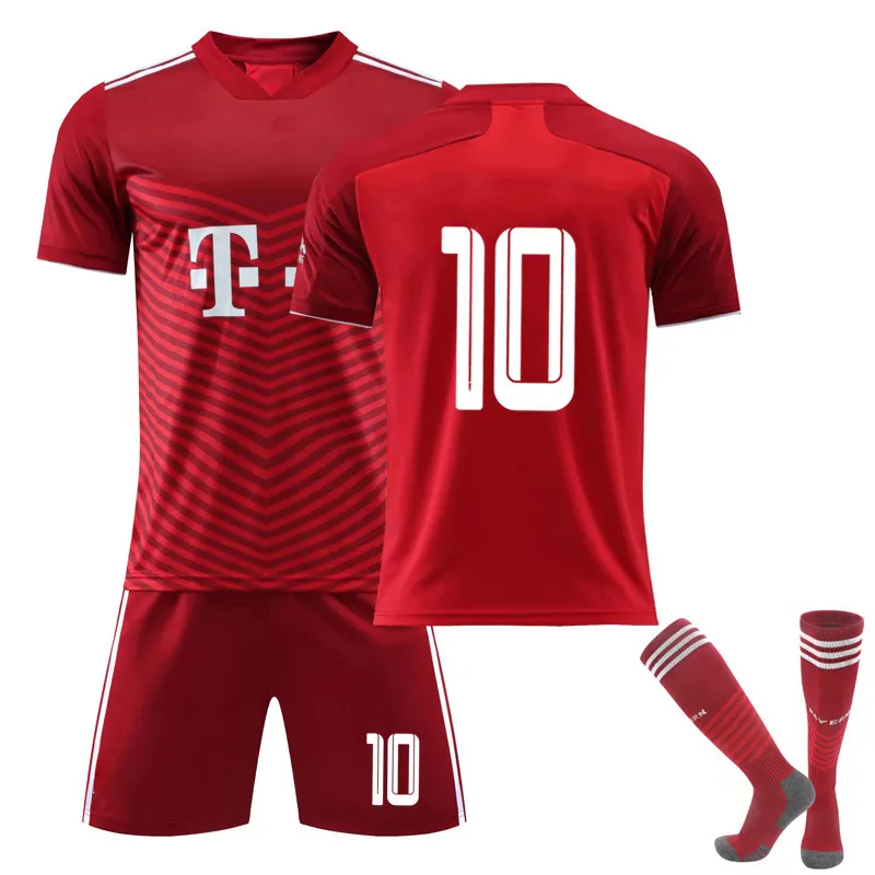 Uniforme deportivo de equipo atlético de alta calidad, uniforme de fútbol con logotipo personalizado a rayas, Jersey de fútbol rojo