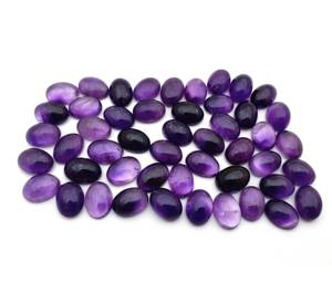 Pierre d'améthyste violette naturelle forme ovale mélange taille cabochon de pierres précieuses en vrac 3x4-15x20mm certifié IGI traité thermiquement pour les bijoux - Product Image 4