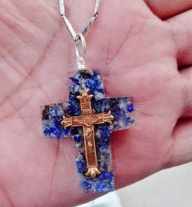 Lapis Lazuli Orgone Pendentif en forme de croix Fabricant en gros - Product Image 1