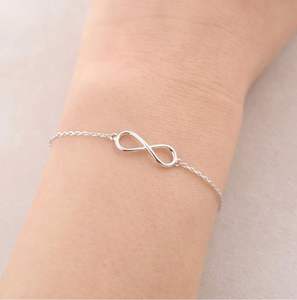 Pulsera infinita de plata de ley para mujer, cadena ajustable, joyería minimalista, regalo de amistad - Product Image 2