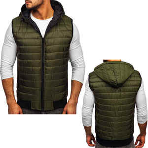 Logo personnalisé OEM sans manches à capuche bulle doudoune gilet veste gilets chaud hiver hommes bouffant gilet pour hommes - Product Image 2