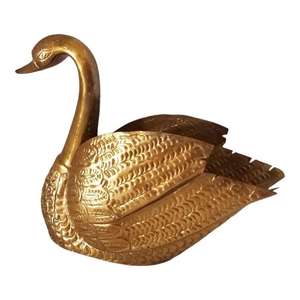 Sculpture de canard en argent fabriquée à la main Figurine de canard décorative à la main pièce maîtresse de table meilleure vente artisanat en métal décor à la maison - Product Image 3