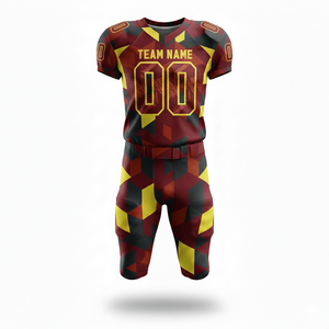 Conjunto de Uniforme de Fútbol Americano Personalizable, Camiseta y Pantalones Cortos, 100% Poliéster, Transpirable y Tallas Grandes, con Posición para Logotipo Frontal - Product Image 3