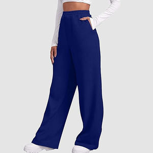 Pantalon d'entraînement de fitness en plein air taille haute personnalisé pour contrôle du ventre pantalon de sport en molleton de gymnastique bleu marine pour femmes - Product Image 2
