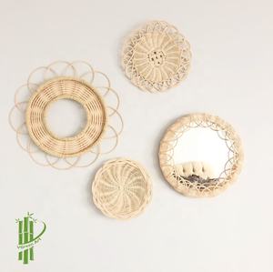 Joli miroir cadre en rotin couleurs personnalisées Design traditionnel éclairage décoratif maison hôtel utilisation salon salle de bain - Product Image 4