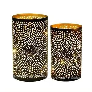 Bougeoir votif en métal de fer fait à la main forme ronde finie noire pour Noël décoration de maison et de mariage votive - Product Image 4