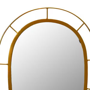 Miroir mural ovale en métal naturel avec cadre en rotin conçu sur mesure Verre de haute qualité Chambre à coucher Salon Décoratif mural - Product Image 2