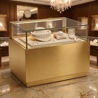 Vitrine Commerciale LED Illuminée en Acier Inoxydable Personnalisée pour Kiosque de Centre Commercial, Présentoir de Bijoux de Comptoir pour Boutique