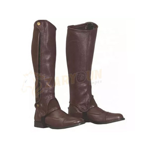 High Quality Leather <b>Half</b> <b>Chaps</b> for Horse Riding Customizable Design Wholesale Equestrian Equipment - Product Image 3