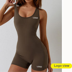 One piece Women Sexy Rompers Plus Size Active Wear Set Fitness Nylon Spandex Yoga Wear <b>Shorts</b> One Piece <b>Jumpsuit</b> - Product Image 4