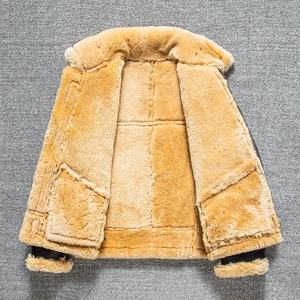 Chaqueta de Cuero Marrón para Hombre 2026, Chaqueta de Aviador Cálida para Invierno con Forro de Piel y Cierre de Cremallera Frontal y Diseño Personalizado - Product Image 4