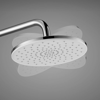 Ensemble de douche mural monocommande Arrow Chrome avec cartouche céramique, pommes de douche pluie et massage doux, système de salle de bain en laiton