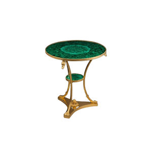 Dessus de table en malachite au design moderne fait à la main pour la décoration de la maison et de l'hôtel Pietra Dura en pierre avec surface polie - Product Image 5