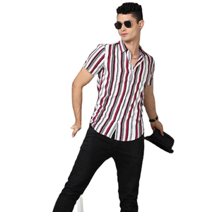 <b>Men's</b> Premium 100% Cotton Slim Fit Short Sleeve <b>Shirt</b> Lightweight <b>Beach</b> Wear Printed Pattern New Wholesale Summer Collection - Product Image 1