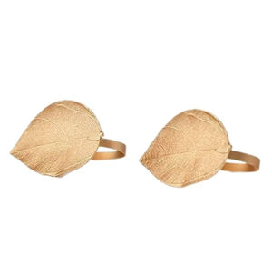 Design élégant Vente en gros à bas prix Rond de serviette décoratif en métal plaqué or Design de coquillage - Product Image 6