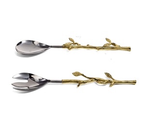 Meilleures ventes d'ustensiles de cuisine faits à la main en métal dessus de table en gros couverts d'hôtel couverts fantaisie en métal plaqué or. - Product Image 3