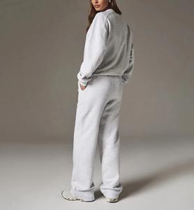 Ensemble de survêtement en molleton uni pour femme, manches longues, pantalon de jogging, écologique et respirant, vente en gros - Product Image 2