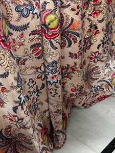 Vintage Style Floral Paradise <b>Print</b> Of Peach Pink Color Cotton Velvet Curtain Custom Size 100% cotton velvet - Product Image 6