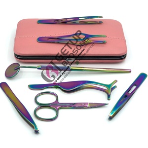Pinzas para Extensión de Cejas GETUP BROSONS IMPEX, Estilo Circular, Efecto Arcoíris Plasma, Acero Inoxidable, Venta al Por Mayor - Product Image 1