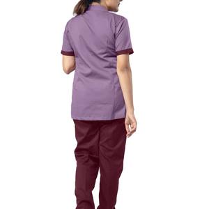 2025 nouveau Style femme infirmière haut uniforme ensemble bouton pull gommages Stretch hôpital survêtement toile mode uniformes médicaux - Product Image 4