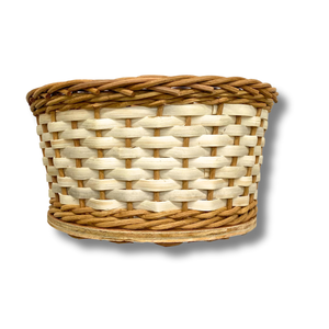 Panier de rangement pour pain en rotin tissé à la main avec base en bois affichant, servant et stockant le pain - Product Image 1