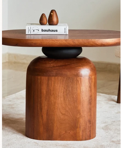 Mesa auxiliar oblonga Perisi de madera maciza, mesa auxiliar moderna para sala de estar, dormitorio, decoración del hogar, muebles - Product Image 4
