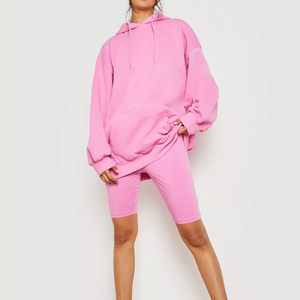 Short à capuche pour femme 2 pièces ensemble court ensembles assortis ensemble de jogger pour femme au prix le moins cher respirant à des prix bon marché OEM - Product Image 5