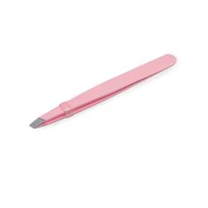 Pince à sourcils inclinée en acier inoxydable noir de haute qualité pointe lisse marque privée OEM/ODM vente en gros d'usine pour cosmétiques - Product Image 5