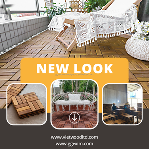 Baldosas de Madera de Acacia Vietnamita, Diseño Contemporáneo, Antideslizantes, Impermeables, para Terraza Exterior - Product Image 5