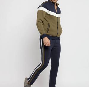 Venta caliente personalizado de dos piezas de los hombres con capucha pantalones de chándal patrón sólido cordón de cierre para el invierno - Product Image 4