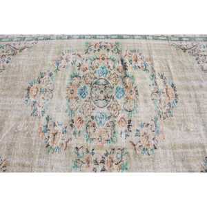 Alfombra Turca, Alfombra Grande de 5.6x9.5 pies, Alfombra Azul a Rayas - Product Image 4