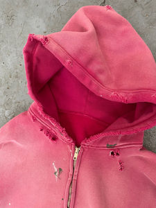 Sudaderas con capucha extragrandes de invierno para hombre, de tejido grueso lavado, con cremallera, de algodón French Terry de alta calidad, diseño casual vintage desgastado - Product Image 3