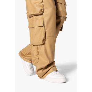 Pantalon cargo en gabardine 100% coton - Coupe ample - Couleur beige - Product Image 3