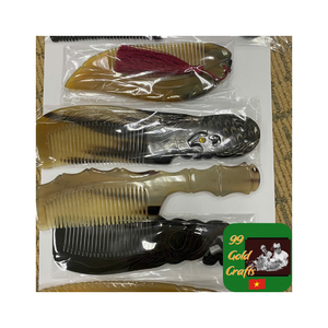 หวีเขาควายทำมือหวีเคราขัดวัสดุเขาธรรมชาติหวีติดทนนานสำหรับการค้าปลีกและขายส่ง - Product Image 1