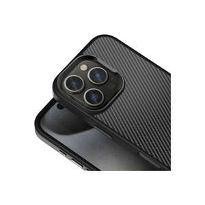 Étui en silicone ASMA Venus à texture fibre de carbone pour Apple iPhone 16 Pro, avec cadre d'appareil photo brillant et protection anti-traces de doigts - Product Image 4