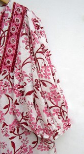 ชุดเดรสคาฟตันของผู้หญิงชุดเดรสผ้าคอตตอนพิมพ์ลายดอกไม้สไตล์อินเดียชุดเดรสคาฟตันแขน3/4ลำลองสำหรับงานปาร์ตี้ตอนเย็นมีกระดุมชุดชายหาดธรรมชาติ - Product Image 6