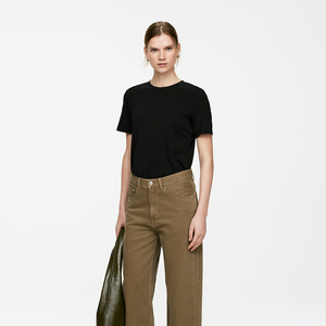 เสื้อยืดคอกลมแขนยาวผ้าไหมสำหรับผู้หญิงทรงปล่อยแขนยาวผ้าคอตตอนทรงหลวมสำหรับผู้หญิง - Product Image 5