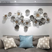 Décoration murale en métal pour la maison, décoration murale suspendue 3D en feuille de Ginkgo dorée avec cadre, Sculpture murale d'art en métal doré